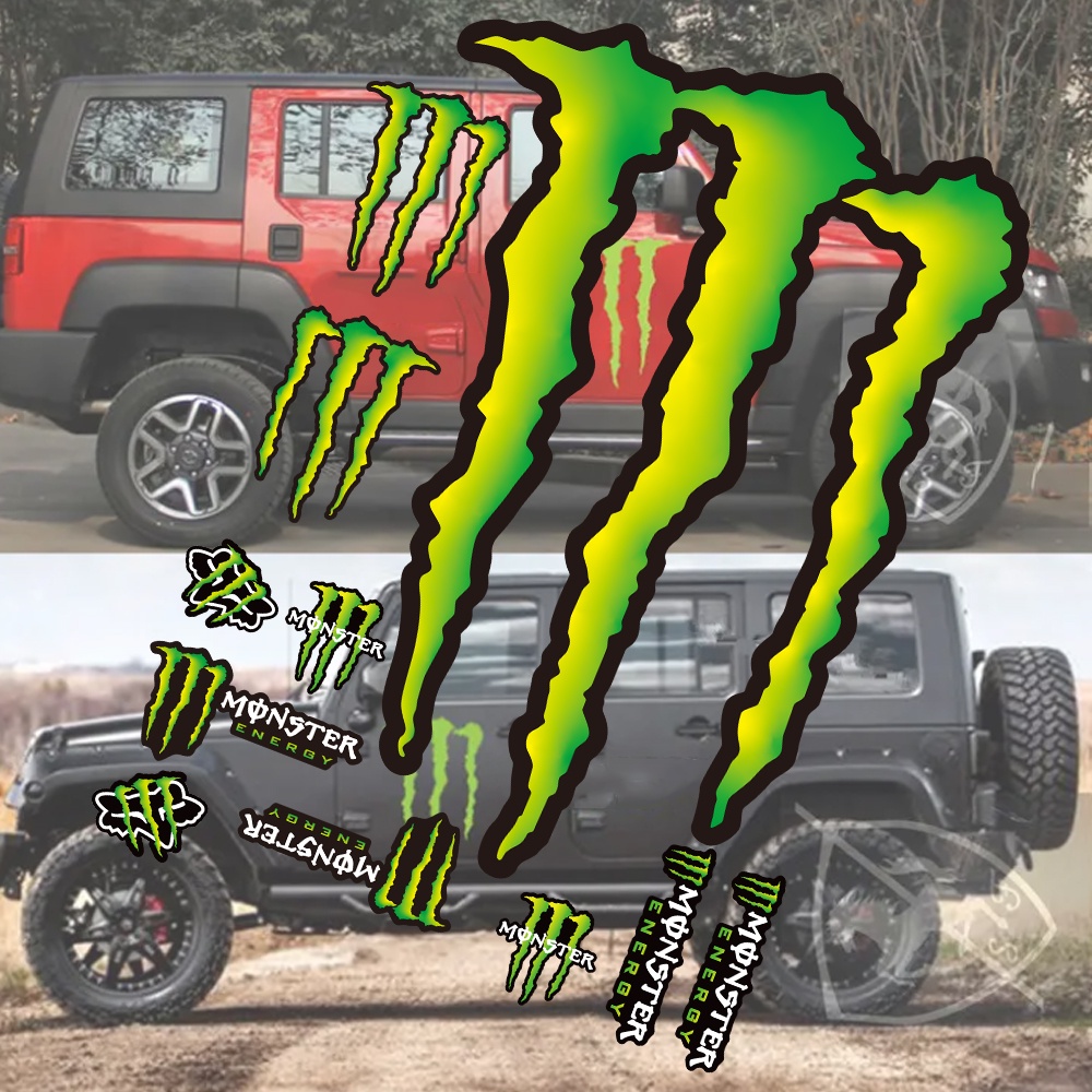 Autocolante Monster Energy Car Sticker À Prova D'água Decoração Exterior De Motocicleta Decalques