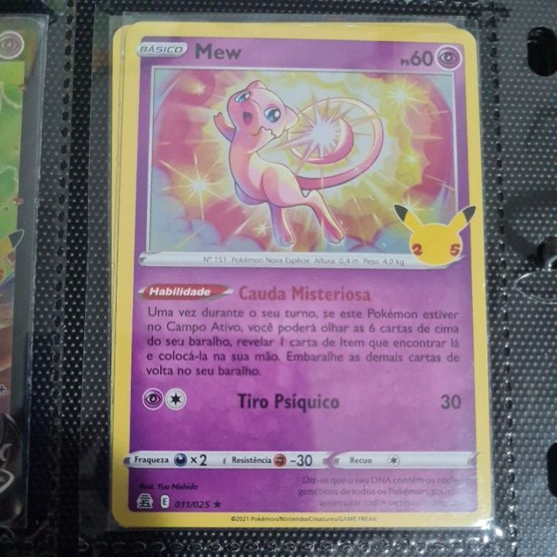 Carta Pokemon Mew Ex + 25 Cartas