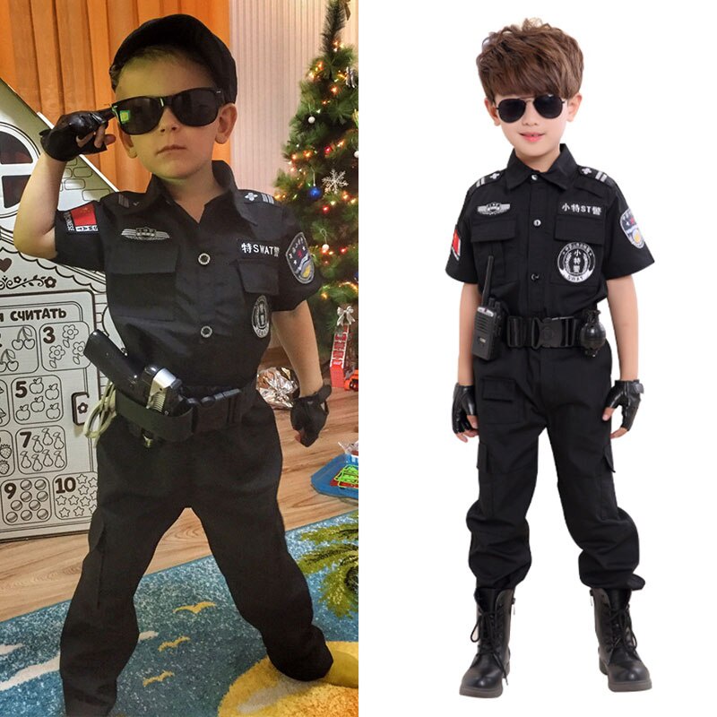 Conjunto Fantasia Infantil Policial em Poliéster + Brinde