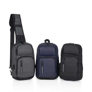 Mochila de ombro com entrada USB lateral