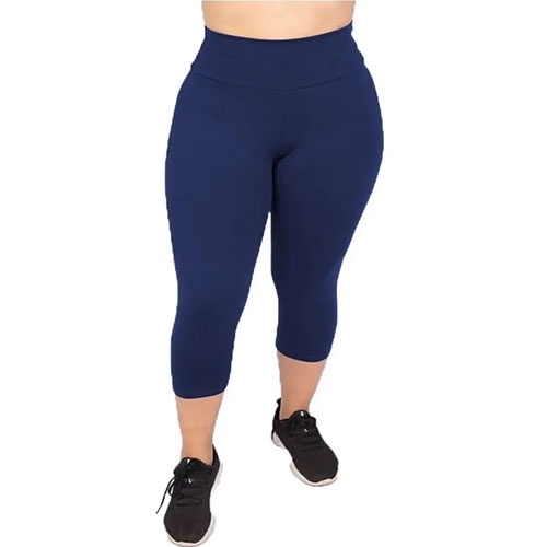 Calça Corsário Fitness Plus Size G1 G2 G3 G4 Em Suplex Poliester