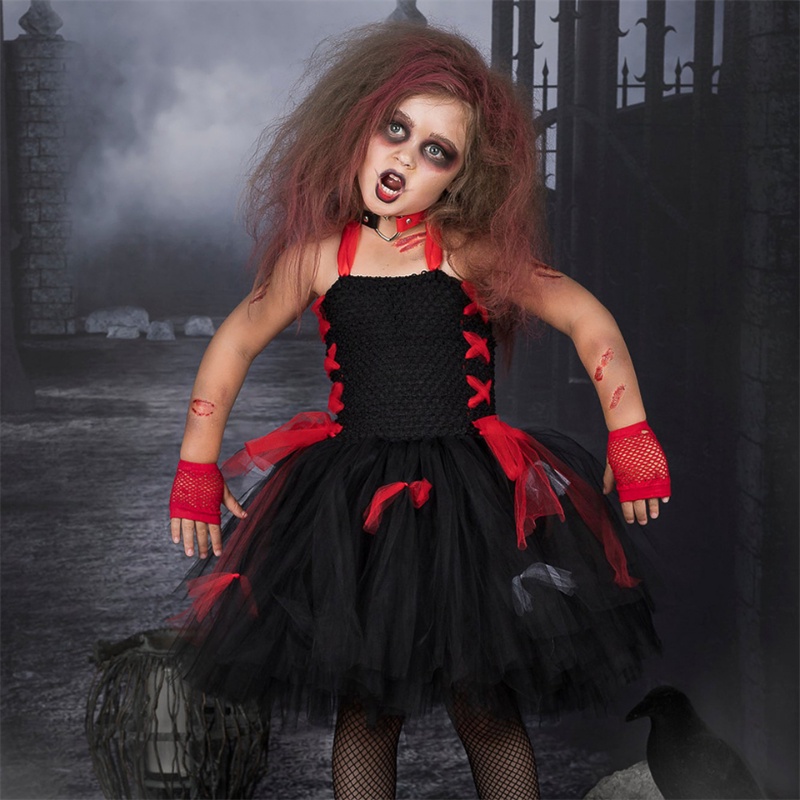 Bruxa de Halloween Cosplay de menina fantasia, Fofo brilhante bruxa vampiro  vestir, vestido elegante, mascarada infantil, performance de palco -  AliExpress