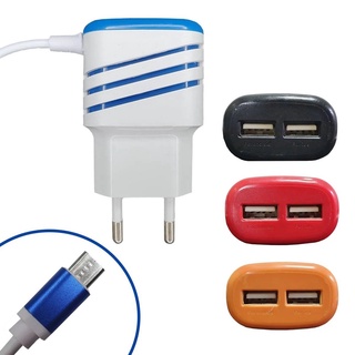 Kit 10 Carregador Celular com 2 Entrada USb V8