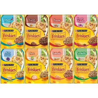 Combo Ração Úmida Friskies Sachê para Gatos Adultos 85g caixa com 15 unidades.