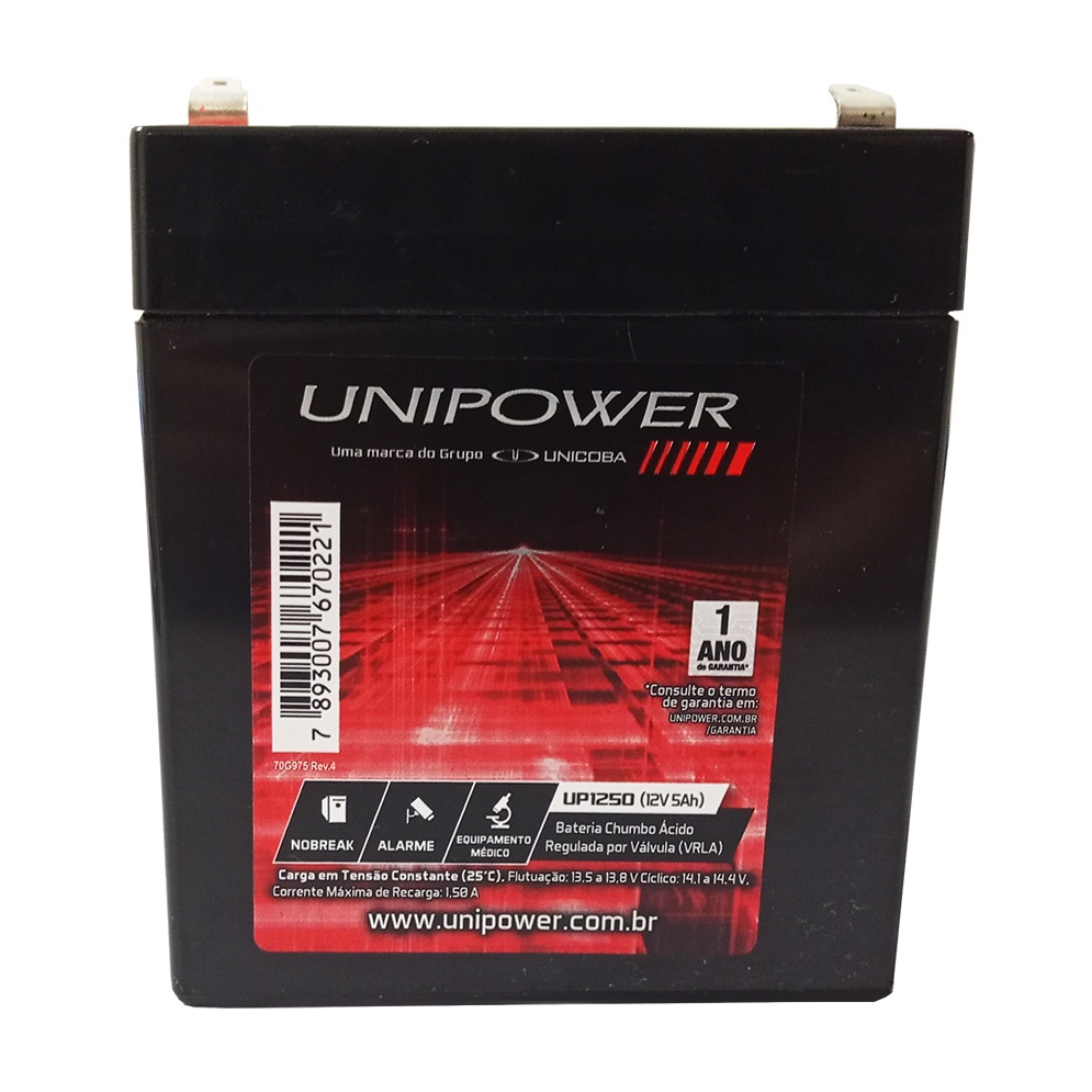 Bateria Selada Unipower 12V 5ah Vrla Agm - Nobreak, Alarme | Shopee Brasil