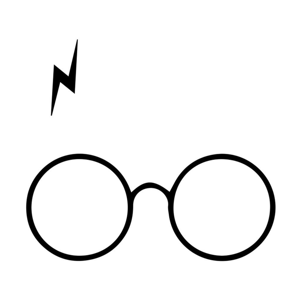 2 Adesivos Óculos e cicatriz Harry Potter Minimalista Simples Premium Vinil Geek