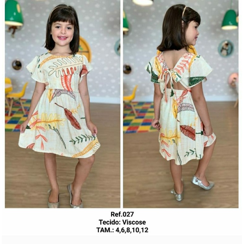 Vestido de best sale viscose estampado infantil