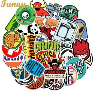 50PCS Skate Marca De Moda Logo Sticker À Prova D'água Para Bagagem Carro Guaitar Telefone Laptop Bicicleta Moto Stickers