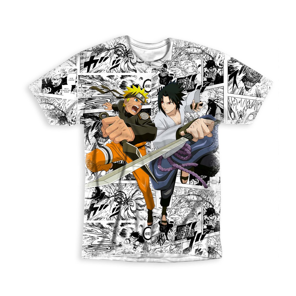 Camiseta Infantil com Estampa do Sasuke Acompanha Bandana