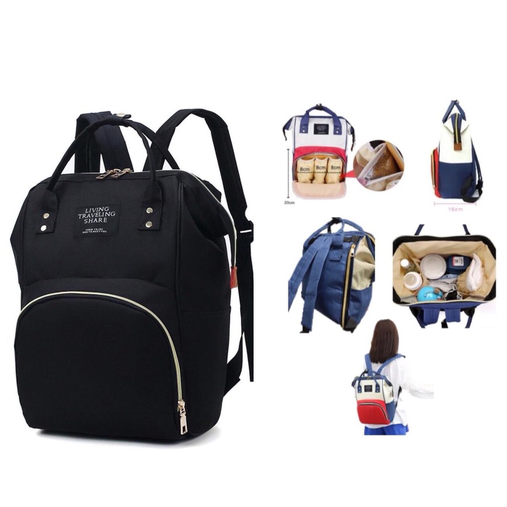 Bolsa Mochila Maternidade ATRAS TEM ZIPER Multifunção Bebê Pronta