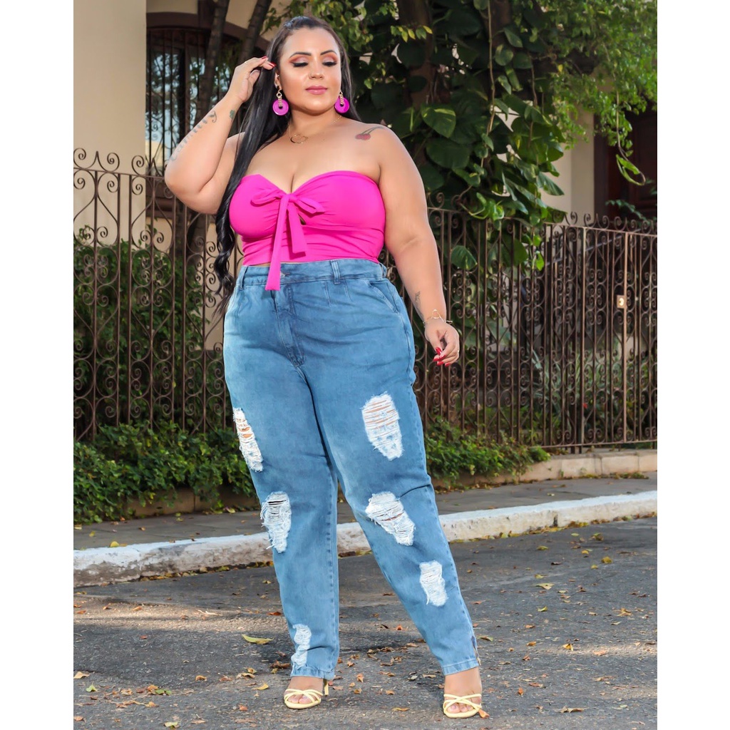 Shorts jeans com elastico feminino Plus Size - Loja Lafa Moda Plus - Compre  Moda Femininas Plus Sizes