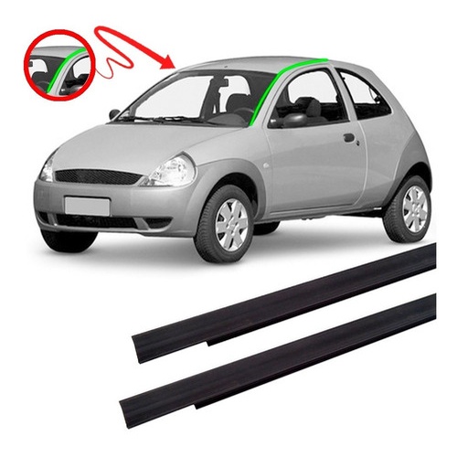Par Borrachão Friso Teto Ford Ka Até 2008 - Modelo Antigo