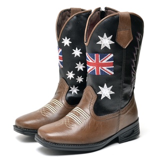 Bota Texana Infantil Menino Masculina Botina Country Couro