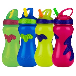 Garrafa De Água Infantil Com Canudo Resistente à Mordidas Com Válvula Antivazamento e Sucção Direta 2 em 1 BPA Livre