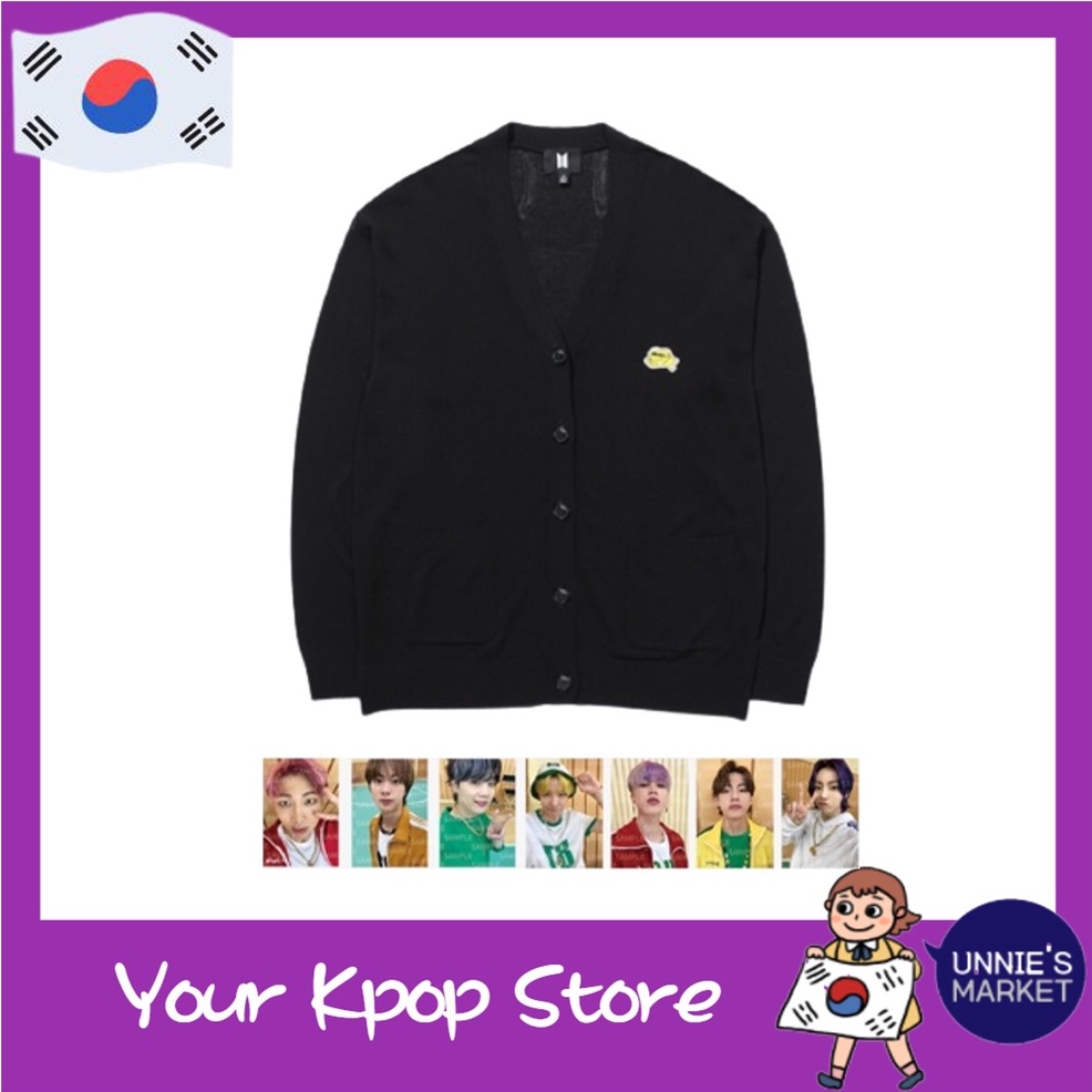 BTS BUTTER Official Merch Cardigan(Black) S-M / L-XL + Photocard Set |  Shopee Brasil