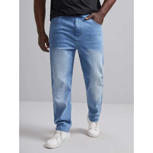 Calça Jeans Masculina Tradicional Slim Elastano Com Lycra lavagem