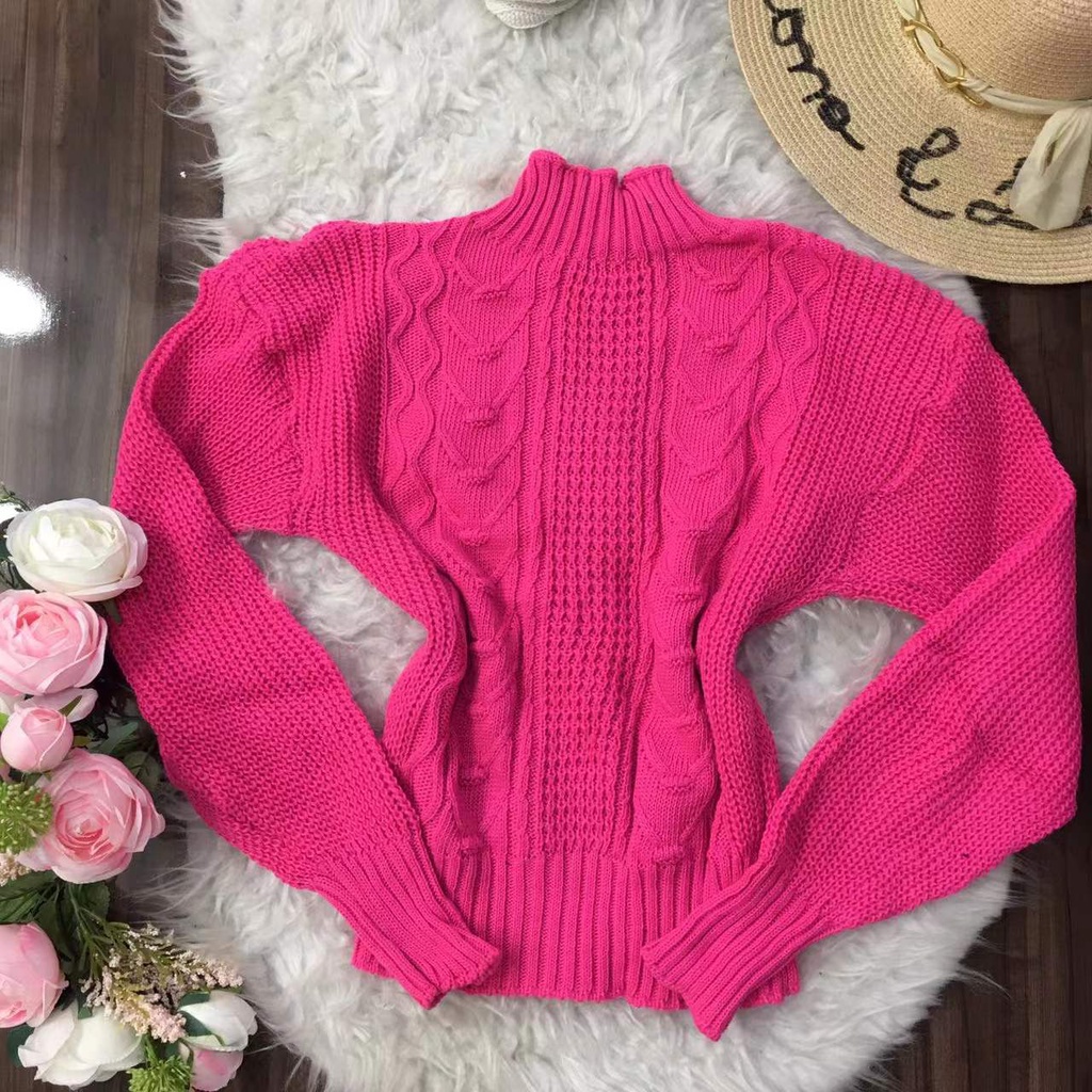 Blusa Tricô Suéter Manga Longa Feminina Blogueira Inverno Shopee