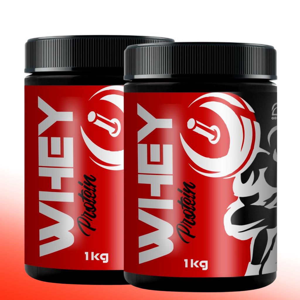 KIT 2 Potes Whey Protein (total 2KG) Concentrado Sabor Baunilha 100%