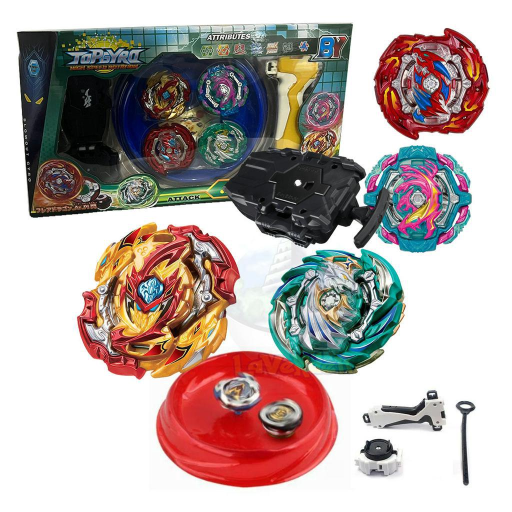 kit beyblade burst 4 in 2 com lançador varios modelos