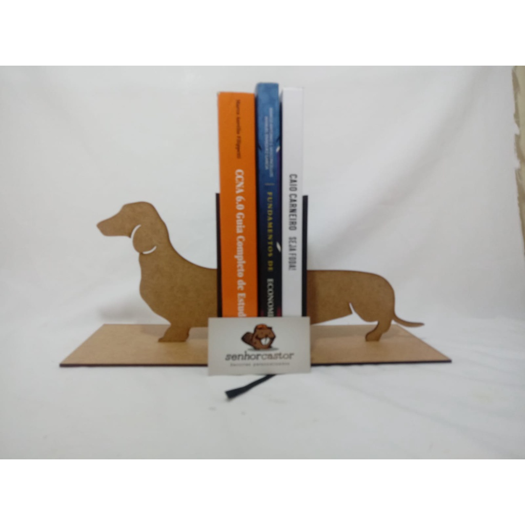 Suporte Porta Livros Cachorro Salsicha