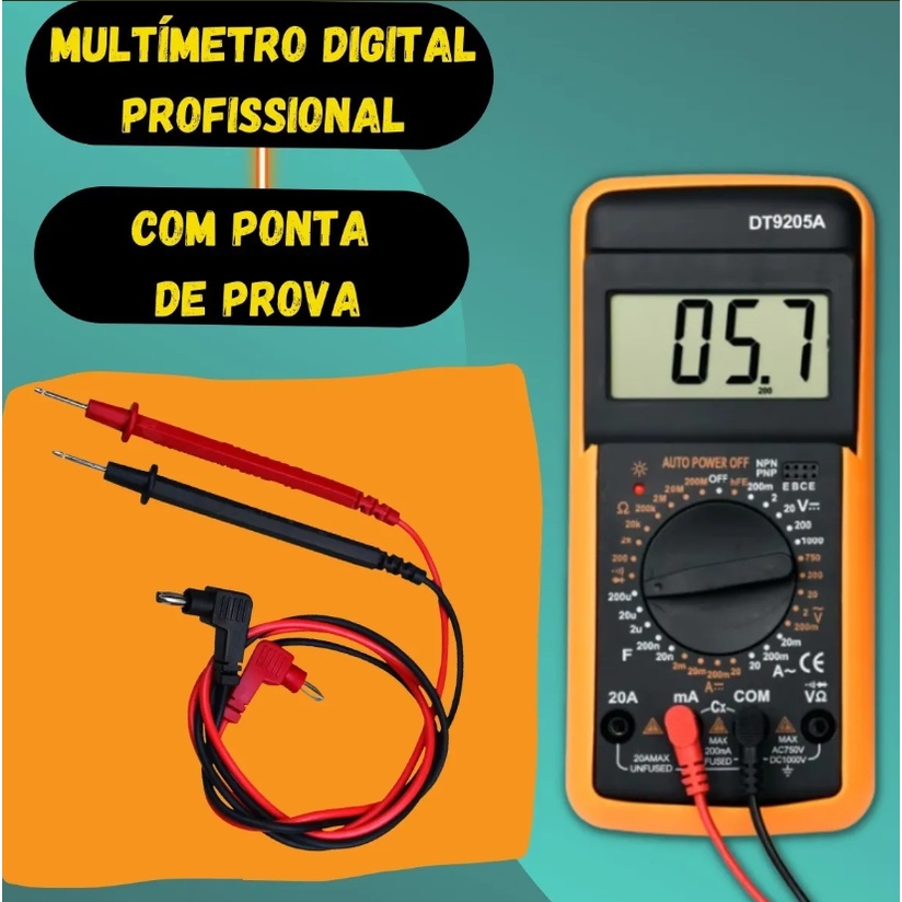 Multímetro Profissional Digital Dt-9205a C/ Capacimetro Beep Original ...