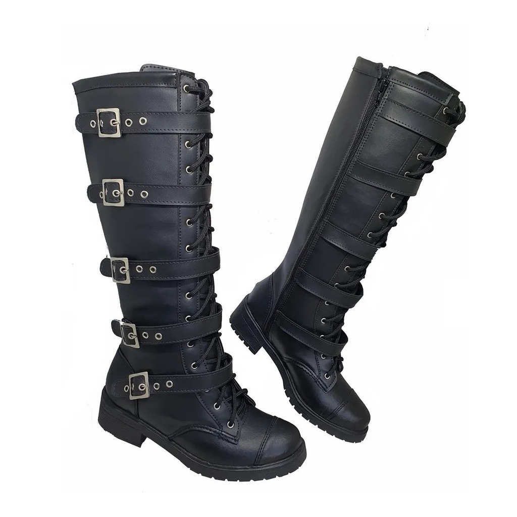 Bota coturno feminino hot sale rock militar punk