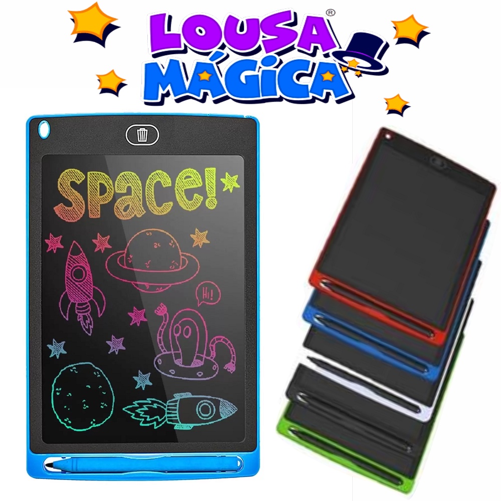 Lousa Caderno Digital Desenho Escrita 10 POL. C/Caneta Touch - lcd writing  - Tablet Educativo / de Brinquedo - Magazine Luiza