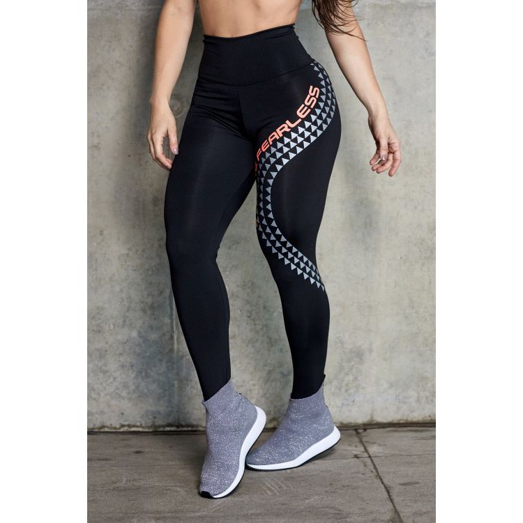 CALÇA LEGGING MODA FITNESS LEVANTA BUMBUM C/BOLSO ESTAMPADA - Moda Fitness