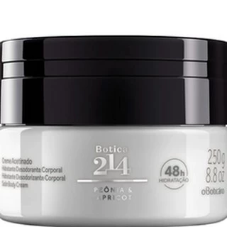 Creme Acetinado Desodorante Hidratante Corporal Botica 214 Peônia & Apricot, 250g