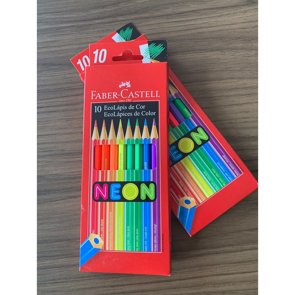 Lápis de cor Faber-Castell Neon com 6 cores