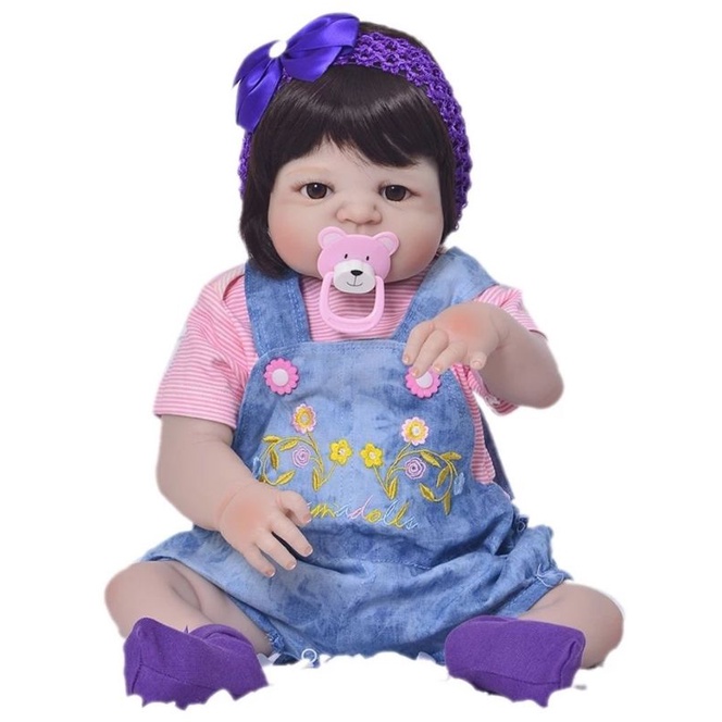 Boneca Bebe Reborn 57cm, bebe realista, boneca real Reborn Olhos