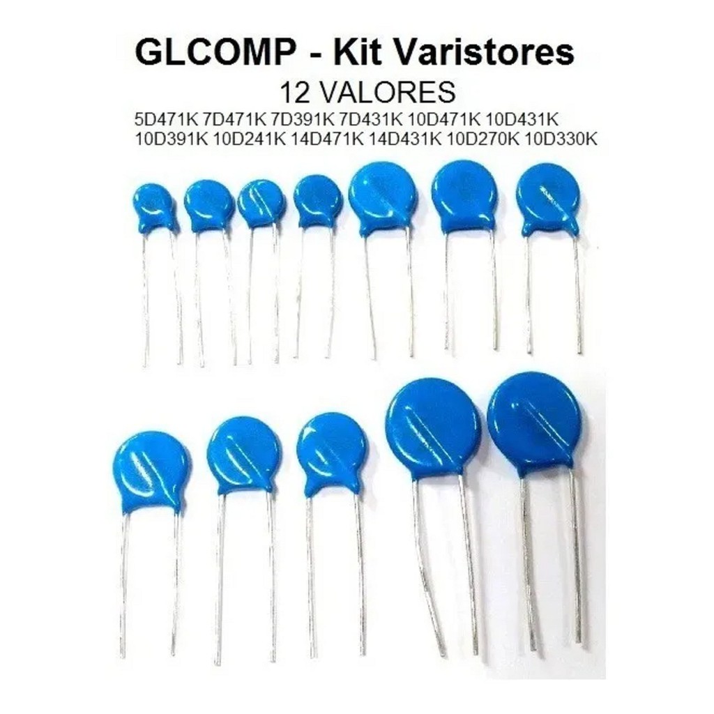 Varistor Kit Com 120 Peças 12 Valores 10 De Cada | Shopee Brasil