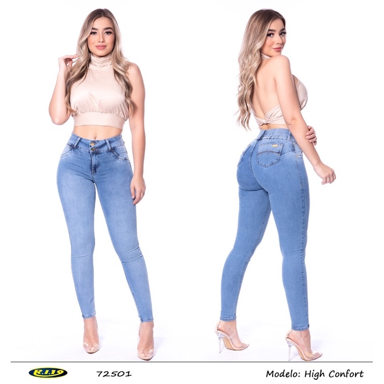 Calca Jeans Feminina Ri19 Empina Bumbum Lancamento - Azul