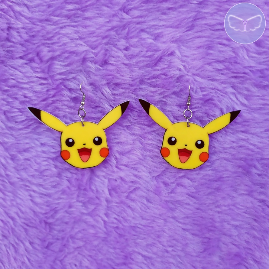 2 pçs pokemon pikachu feminino anime boneca engraçado orelha studs brincos  bonito lady tragus cartilagem piercing jóias presente de aniversário