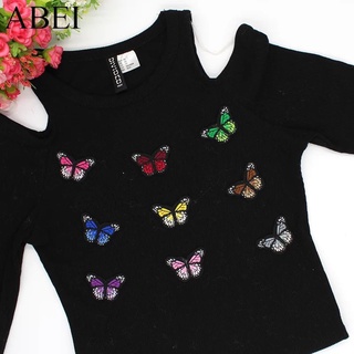 kit 5 Adesivo de Roupa Aplique Patch Bordado Termocolante Borboleta