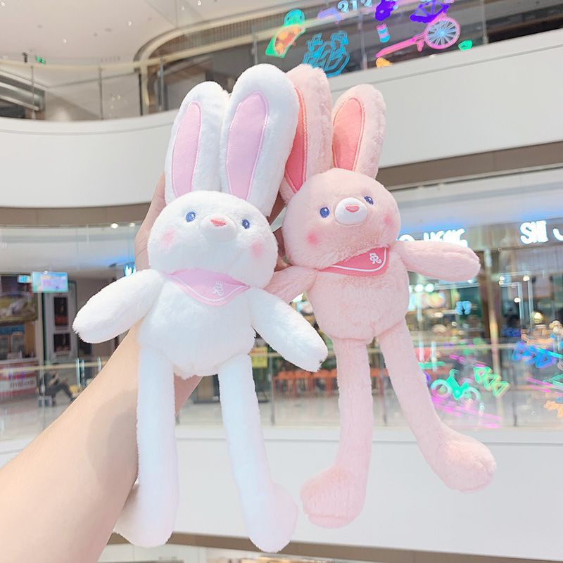 30cm Kawaii Pull Rabbit Plush Toys Can Telescopic Pull-ear Rabbit Doll  Keychain Pendant Jewelry Girls Stuffed Plush Toys Gifts - AliExpress