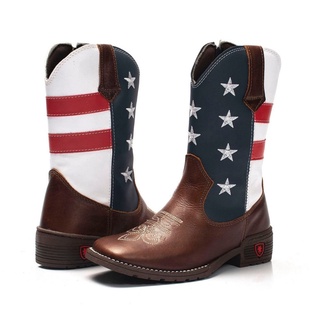 Bota Texana Country Infantil Texas Gold de Couro EUA
