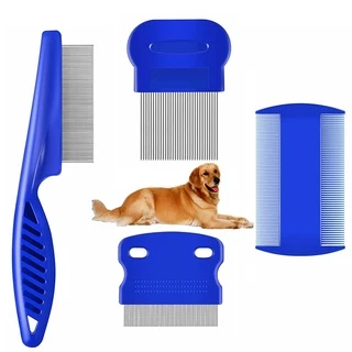 Pente De Pulgas E Piolhos Para Animais De Estimação , Cães Gatos , Ferramenta Profissional De Depilação De Dupla Face Pequenos , Médios Grandes