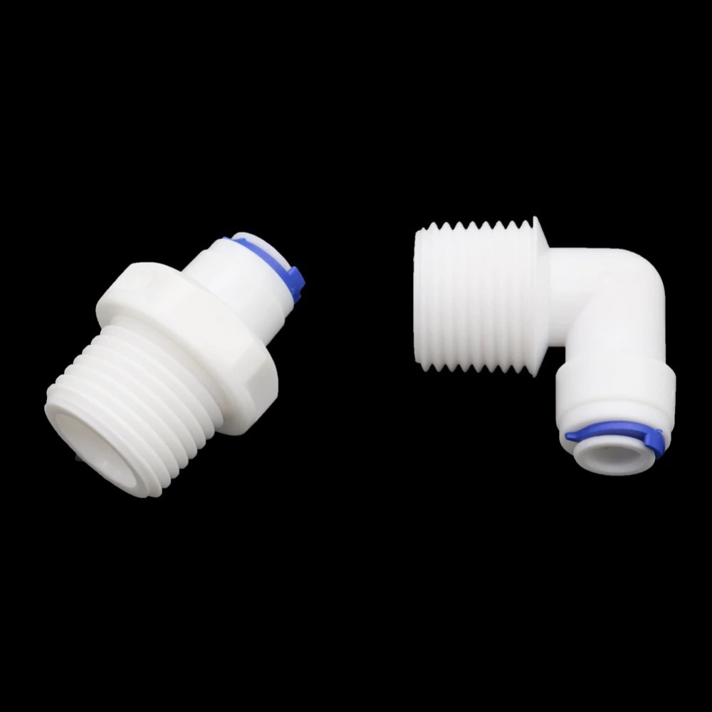 2 Peças 1/2 Polegada Rosca Macho Para 6mm Bloqueio Deslizante Conectores Rápidos Retos , Cotovelo