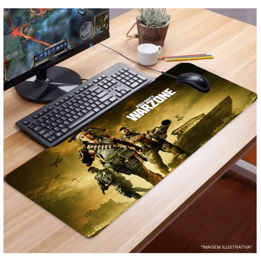 Mouse Pad Gamer call of duty warzone Personalizado 65x32 Shopee Brasil