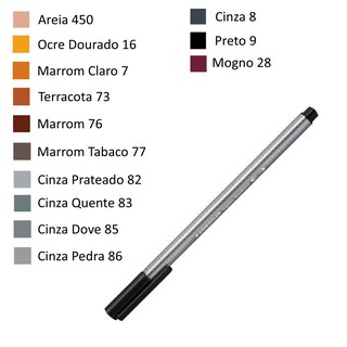 Caneta STAEDTLER Triplus Fineliner 334 - Preto, Marrons e Cinzas