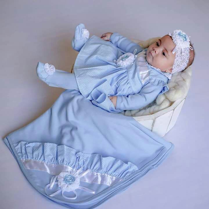 Saída De Maternidade Menina Azul Com Poá - Frozen | Shopee Brasil