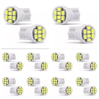 kit 20 Lampadas T10 8 Leds Pingo Branco Frio 6500k 12v