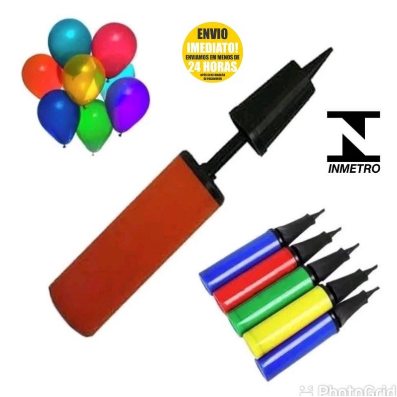 Bomba de Encher Inflar balão Inflador Infláveis metalizados Manual ...