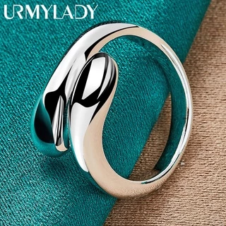 URMYLADY 925 Sterling Silver Drop Water Cross Ring For Women Noivado Moda Festa Jóias De Encanto