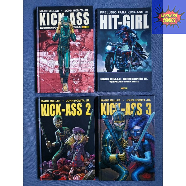 Coleção HQ Kick-Ass - Completo em 3 Volumes + Prelúdio (816 Páginas, Panini Comics, Completa Mark Millar)