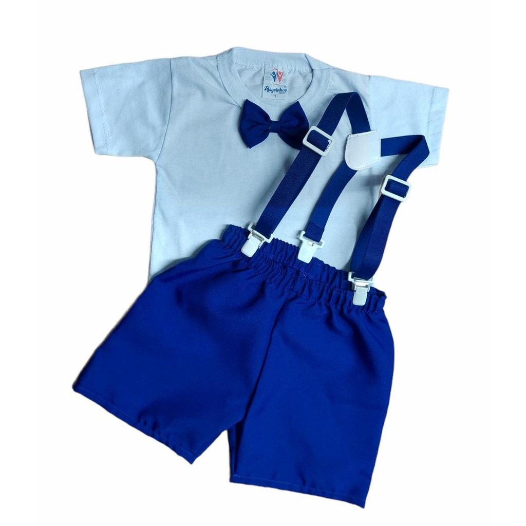 Conjunto Bebê Camiseta Branca Shorts (1/2/3)