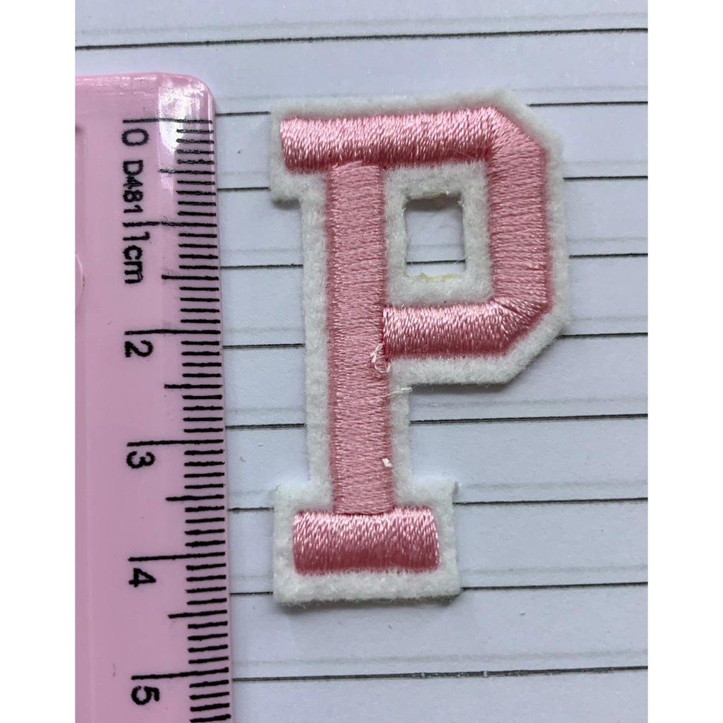 Aplique LETRA Patch ALFABETO termocolante ROSA patche | Shopee Brasil