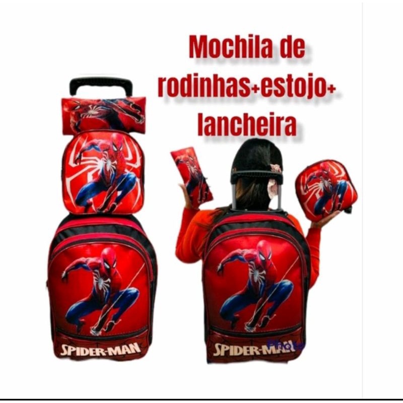 Kit Mochila Masculina Infantil Roblox Rodinha F5 Premium