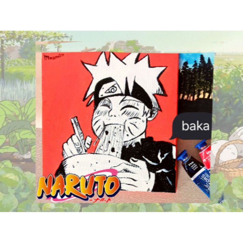 Quadro Anime Naruto Shippuden Desenho feito a mão (acompanha moldura)